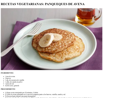 recetario/panquequesdeavena screenshot