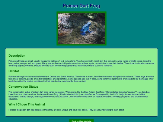 WEB-DESIGN/Zoo_Project/PoisonDartFrog screenshot