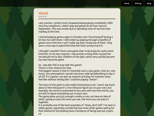 blog/honk screenshot