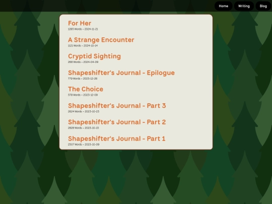 writing screenshot