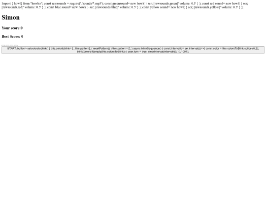 Assignment/Simon screenshot