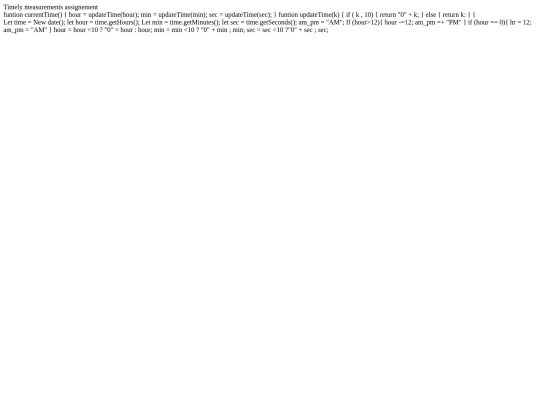 Assignment/timelymeasurements screenshot