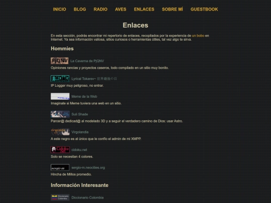 links screenshot