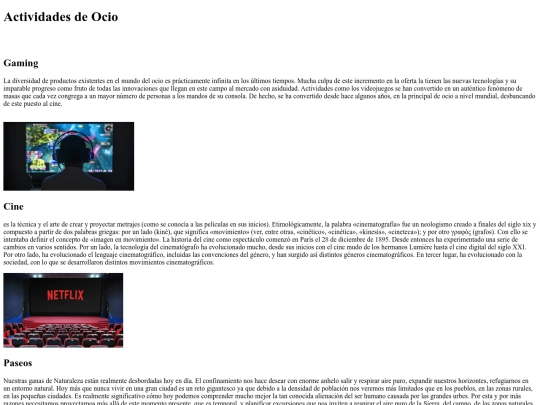 primerp/paginadeactividadesdeocio screenshot