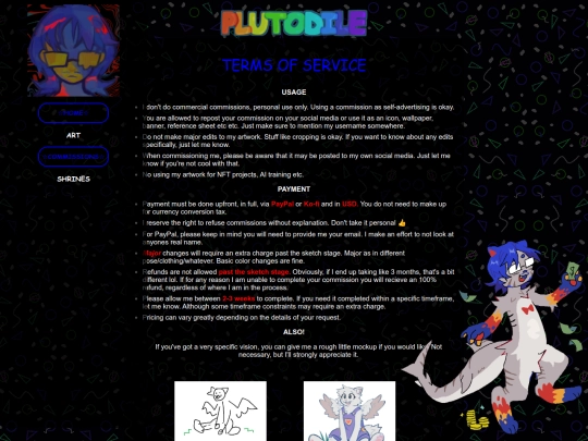 commissionsTOS screenshot