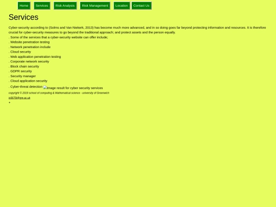 Services screenshot