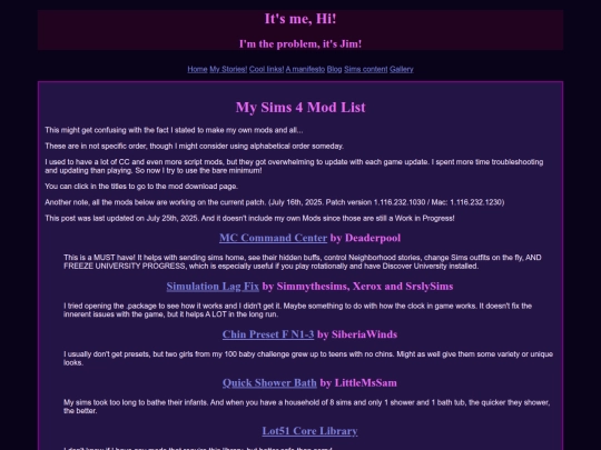 Sims content/General/Sims4ModList screenshot