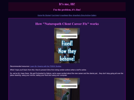 Sims content/Sims 4 Modding/NaturopathClientCareerFix screenshot