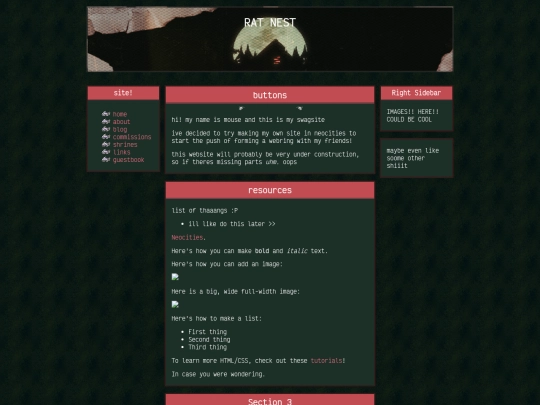 links screenshot