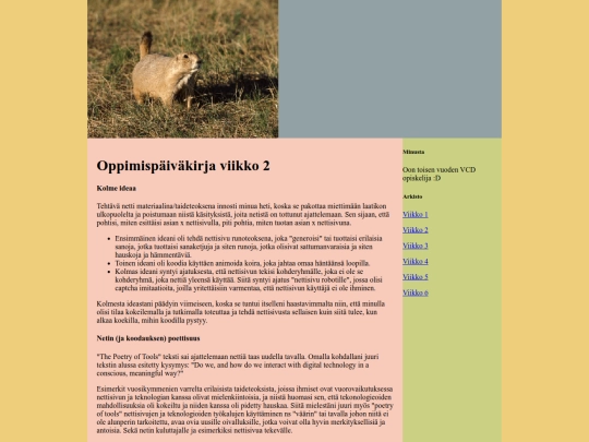 oppimispaivakirja/viikko2 screenshot