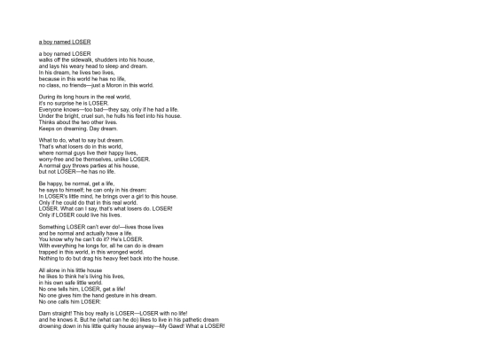 a boy named LOSER screenshot