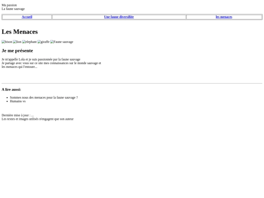 Site Internet/Pages Web/Lesmenaces screenshot