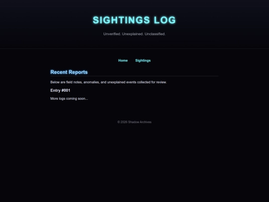 sightings screenshot