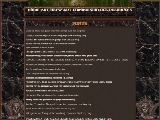 fonts screenshot