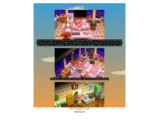 animalcrossing/acnl/august2022log screenshot