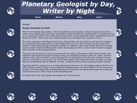 Blog screenshot