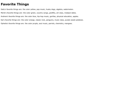 favorite_things screenshot