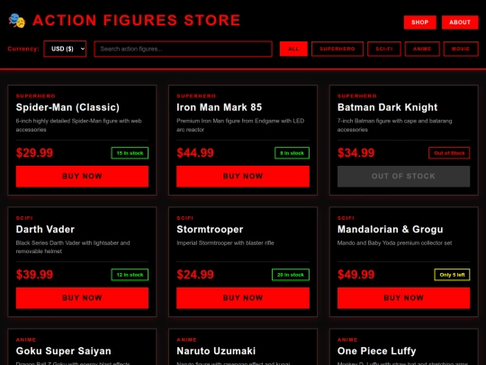 action_figures_store screenshot
