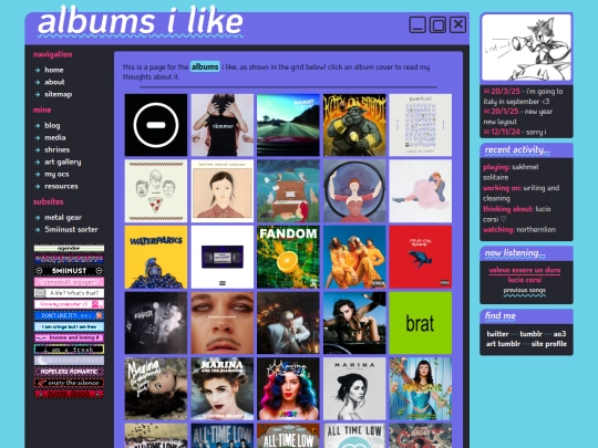 music/albums screenshot