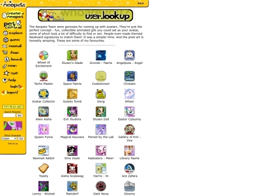 shrines/neopets/avatars screenshot