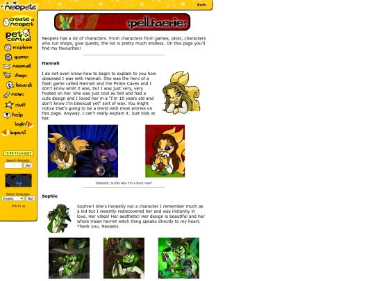 shrines/neopets/characters screenshot