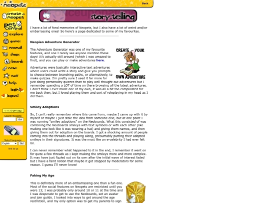 shrines/neopets/memories screenshot