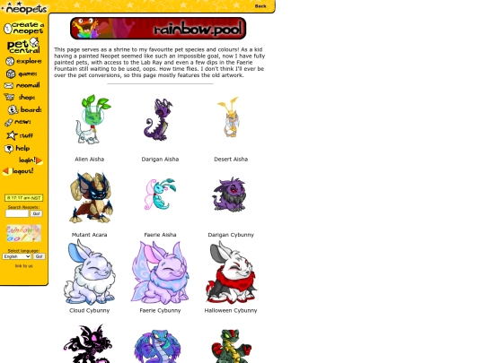 shrines/neopets/rainbowpool screenshot