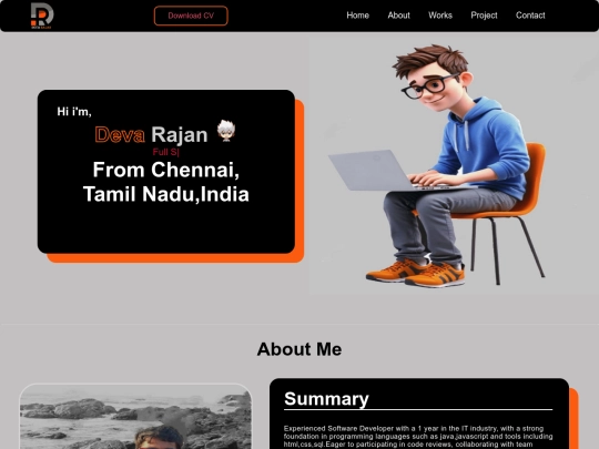 Personal portfolio website  screenshot