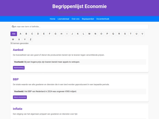 begrippenlijst screenshot