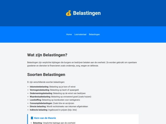 belastingen screenshot