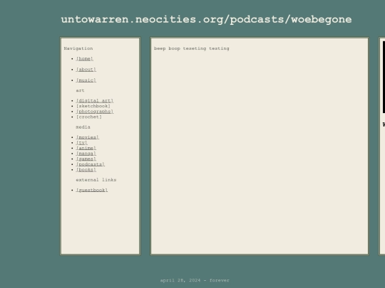 podcasts/woebegone screenshot