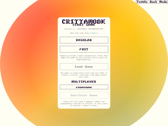 crittamode screenshot