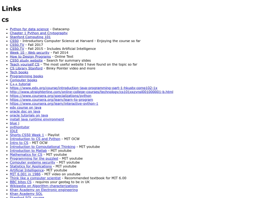 links screenshot
