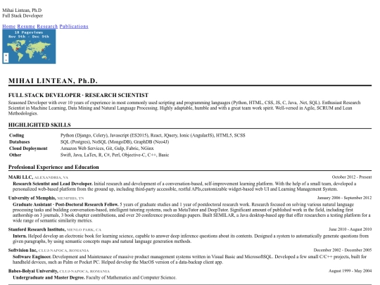 resume screenshot