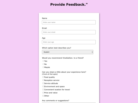 form screenshot