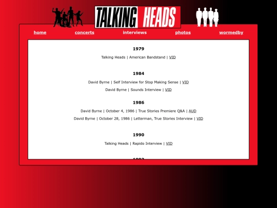 talkingheads/interviews screenshot