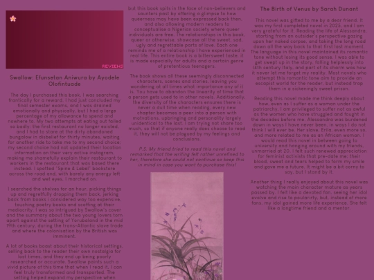 bookish/reviews screenshot