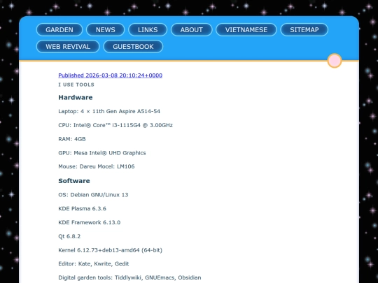 pages/uses screenshot