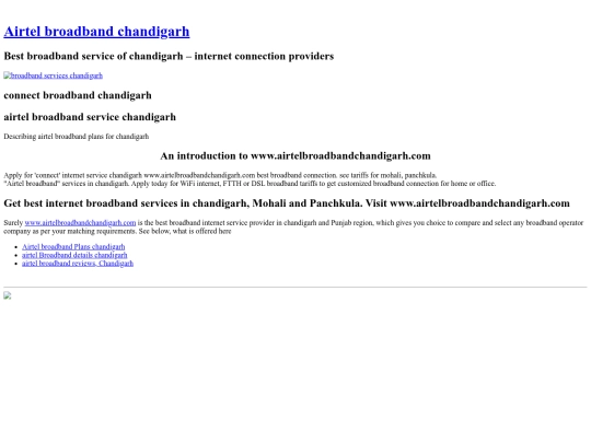 airtelbroadbandchandigarh.com screenshot
