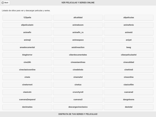 kino/ALFA PELIS HOST URL LIST screenshot