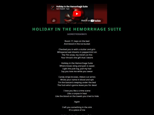 lyrics/godrestyedeadboys/holiday-in-the-hemorrhage-suite screenshot