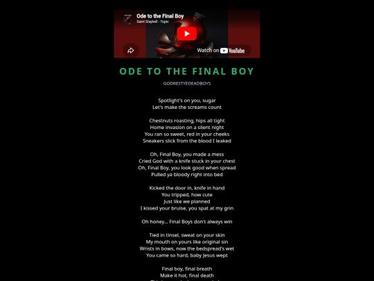 lyrics/godrestyedeadboys/ode-to-the-final-boy screenshot