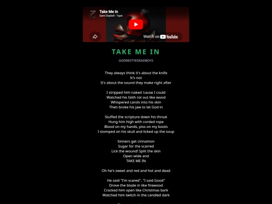 lyrics/godrestyedeadboys/take-me-in screenshot