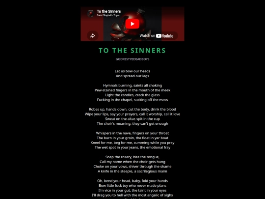 lyrics/godrestyedeadboys/to-the-sinners screenshot