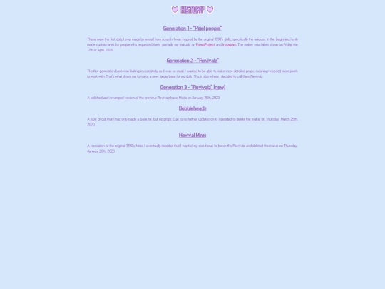 Pages/General/History screenshot