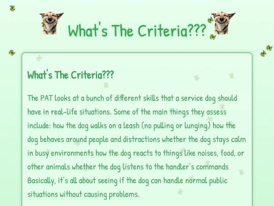 Criteria screenshot
