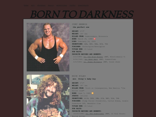 wrestling/profiles screenshot