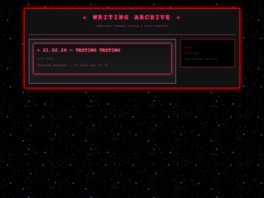 writing screenshot