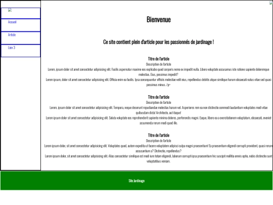 Page d'acceuil screenshot
