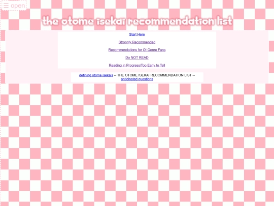 Otome Isekai Recommendation List/overview screenshot